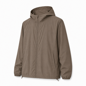 Veste coupe-vent à capuche pour homme personnalisée, polyester léger, résistant à l'eau, voyage en plein air, décontractée, OEM ODM, étiquette privée, vente en gros - Product Image 3