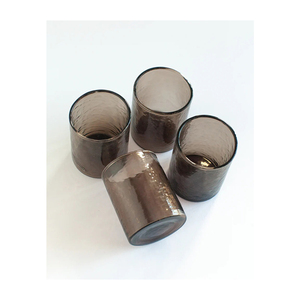 Achetez une couleur unie soufflée à la main de bonne qualité avec une superbe finition martelée pour boire et bougies - Product Image 5