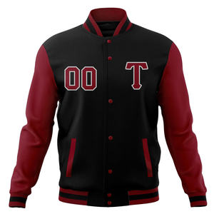 Veste universitaire rétro surdimensionnée deux couleurs manches contrastées Streetwear unisexe broderie collège Letterman veste livraison directe - Product Image 2