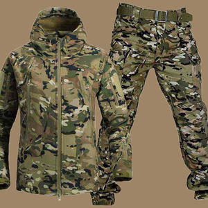 Ensemble de veste tactique de combat d'hiver respirante en coton 100% Rip-Stop camouflage unisexe, veste en peau de requin, grande taille - Product Image 4