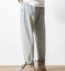 Pantalones Vaqueros Clásicos de Corte Recto, Lavados, con Estampado de Letras, Tela Suave, Cómodos para Uso Diario Informal, Moda Urbana - Product Image 2