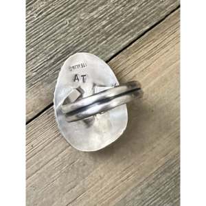 Handmade Navajo Gemstone <b>Ring</b> Charoite & Sterling Silver Cut Bezel Setting Size 8 <b>Fine</b> Fashion Jewelry for Everyday Wear - Product Image 5
