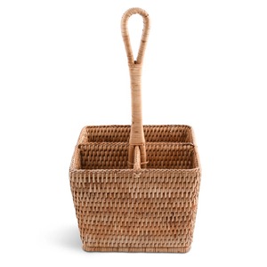 Porte-ustensiles carré en rotin naturel, fait main, écologique, moderne, multi-usage, Artex Green Earth, fabriqué à Hanoï, Vietnam - Product Image 2