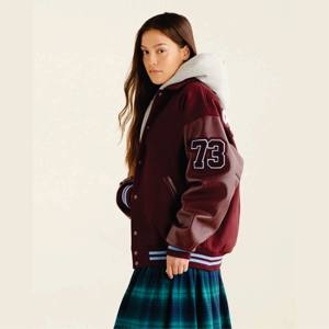 Veste de baseball universitaire personnalisée en cuir pour hommes 2026, broderie personnalisée, veste de baseball varsity pour hommes, vestes de lettres - Product Image 2