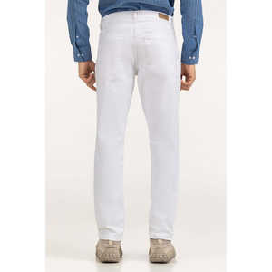 กางเกงยีนส์ทรงตรงเอวกลางผ้ายีนส์สโตนวอชปักลายสไตล์วินเทจฮิปฮอปสำหรับฤดูหนาว รุ่น MN-JNS-SS25-008 - Product Image 3