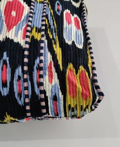 กระเป๋าผ้าพิมพ์ลายดอกไม้โบฮีเมียนแบบกลับด้านได้ทำด้วยมือผ้าฝ้าย100% เป็นมิตรกับสิ่งแวดล้อมยั่งยืนสำหรับร้านขายของชำช้อปปิ้งผ้าฝ้าย - Product Image 5