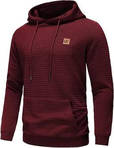 Promotion exceptionnelle : Sweat à capuche en jacquard tissé teint en pièce, 100 % polyester, séchage rapide, doublé, personnalisable avec logo, pour homme – Idéal pour l'hiver - Product Image 3