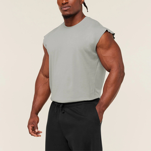 เสื้อกล้ามผู้ชายออกแบบเอง 280 กรัม ผ้าฝ้าย ไซส์ใหญ่ ระบายอากาศได้ดี เหมาะสำหรับออกกำลังกาย ฟิตเนส เทรนนิ่ง ยิม ออกกำลังกาย เสื้อกล้ามถักแบบซักได้ - Product Image 5