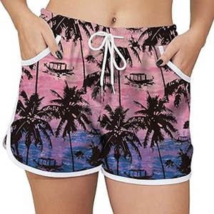 ¡Novedad de 2025! Pantalones cortos de playa transpirables de cintura alta para mujer, pantalones cortos de verano para mujer, OEM personalizables, gran oferta, precio bajo - Product Image 1