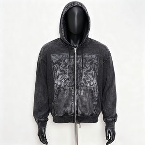 Sudadera con Capucha HSI OEM Personalizada, Lisa, Vintage, Lavada, con Cordón, Corte Regular, 100% Algodón, Estilo Informal, para Otoño - Product Image 1