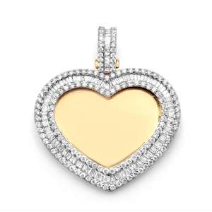 Diamants de laboratoire VVS, pendentifs en lettres glacées pour rappeurs hip-hop, or 10K 14K, plaqué or, unisexe, certifié GIA - Product Image 1