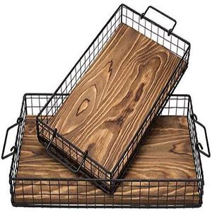 Plateau décoratif en métal moderne, utilisation pour le thé, le café, le jus, plateau de service de couleur noire, maison, hôtel, Restaurant, plateau de Table - Product Image 6