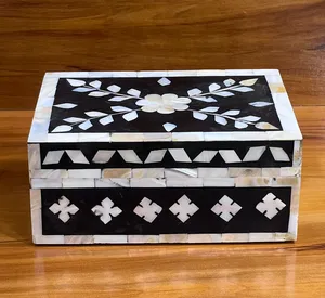 Joyero exclusivo con incrustaciones de hueso, regalo elegante para bodas y ocasiones especiales, joyero con incrustaciones de hueso de diseñador a un costo barato - Product Image 4