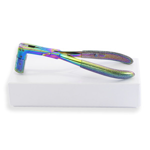 Pince à extensions de cheveux en ruban adhésif de qualité supérieure multicolore pince à pince en acier inoxydable pour la coiffure antidérapante - Product Image 1