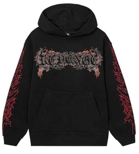 Sudadera con capucha impresa DTG y DTF personalizada con ilustraciones digitales a todo color, perfecta para looks de calle de moda - Product Image 1