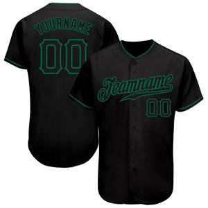 Noir Personnalisé-Maillot de Baseball Authentique Vert Kelly - Product Image 1
