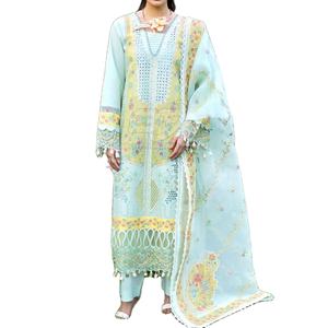 Traje de Mujer Bordado con Estampado de Césped Suave, Ligero y Cómodo, Conjunto de 3 Piezas, Traje Formal Bordado de Primera Calidad - Product Image 1