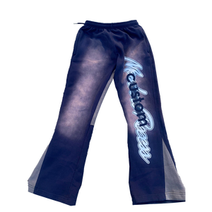 กางเกงวอร์มขาบานสำหรับผู้ชายกางเกงวิ่งแบบสตรีทแวร์พร้อมพิมพ์พัฟเอวสูงตรงปิดแบบยืดหยุ่น - Product Image 1