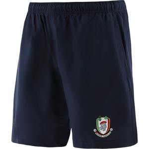 Pantalones cortos de sublimación de cintura media para hombre, color negro sólido, con patrón de lona de punto, cierre de cordón frontal, servicio OEM caliente - Product Image 1