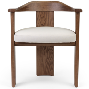 Silla de comedor de madera de Fresno retro minimalista con cojín de tela de peluche Silla simple para uso doméstico o de hotel para ajustes de restaurante - Product Image 2