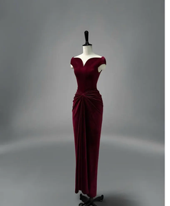 Robe de soirée maxi rouge moulante pour femmes, silhouette droite sexy, fête de fête, anniversaire, célébrations, taille naturelle, écologique - Product Image 3