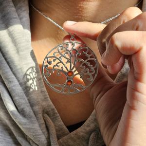 Cornalina Árbol DE LA VIDA Colgante de plata Gran elegante Árbol DE LA VIDA Encanto para mujer - Product Image 2