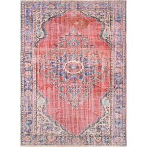 Tapis en laine noué à la main de grande taille, motif médaillon rouge et orange, pour salon, couloir rectangulaire - Pae-2661 - Product Image 1