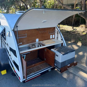 Caravana solar tipo lágrima lista para enviar, mini caravana impermeable para acampar al aire libre, remolque recreativo RV. - Product Image 3