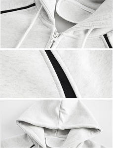 Sudadera con capucha recortada con cremallera para hombre Heavyweight 100% algodón Cremallera completa Cremallera doble Cremallera Ups para ropa de calle de invierno - Product Image 6