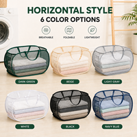 Panier à linge pliable en maille respirante, panier de rangement pour vêtements, organisateur léger et portable pour salle de bain et chambre à coucher