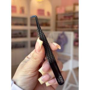 Pince à épiler de précision en acier inoxydable pour extensions de cils - Applicateur à pointe fine pour artistes en extensions de cils - Product Image 1