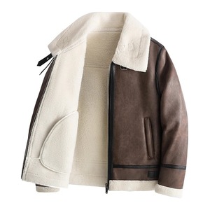Abrigo de piel de oveja grueso y cálido para hombre, abrigo de cuero de lana de cordero de piel de lujo, nuevas chaquetas de cuero cálidas - Product Image 1