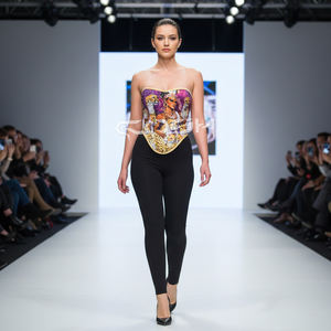 Corset Overbust Sublimé à Imprimé Reine et Léopard, Bustier de Mode Personnalisé, Fabricant OEM/ODM à Prix de Gros - Product Image 6