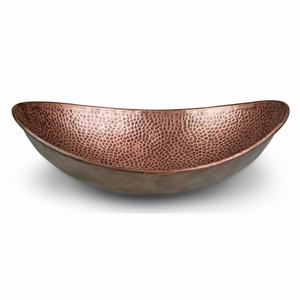 Fregadero de baño económico de 19 pulgadas de diseño floral estilo granja Hardware estándar Sistema de tocador de metal Recipiente de cobre para lavabos - Product Image 3