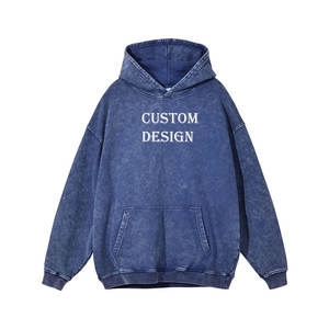2025 Vintage Acid Wash 100% Cotton Pullover Hoodie para hombres Streetwear Impresión digital bordada de gran tamaño para la temporada de invierno - Product Image 1