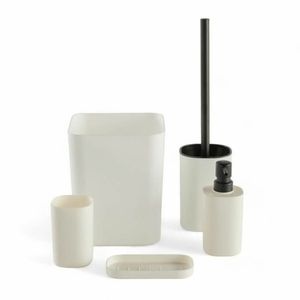 TODAY HOY Juego de Accesorios de Baño Modernos de 5 Piezas, Cilíndricos, de Plástico Blanco, para Baños - Product Image 4