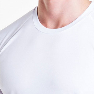 เสื้อยืดออกกำลังกายผ้าฝ้าย95% 5% อีลาสตินสำหรับผู้ชายเสื้อยืดคอกลมดีไซน์เรียบเสื้อยืดโลโก้ออกแบบได้ตามต้องการ - Product Image 3