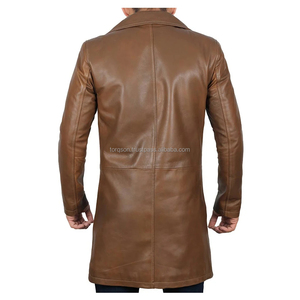 Manteau d'hiver pour homme en cuir véritable sur mesure, style blazer, tissu tissé, imperméable, à capuche, coupe ajustée, écologique, respirant - Product Image 6