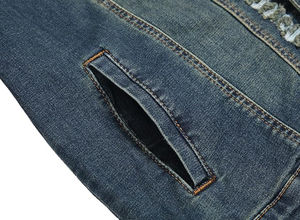 Jean <b>Jacket</b> for <b>Men</b> Denim <b>Jacket</b> Distressed Ripped Slim Fit Stretch <b>Trucker</b> <b>Jackets</b> Classic Casual Denim Coat - Product Image 4