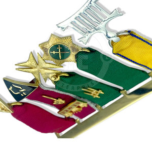 High Quality Modern Hard Enamel <b>Masonic</b> Medals Set Custom Pattern Stainless Steel Finish Decorative Collectible Medal <b>Gift</b> Set - Product Image 4