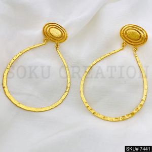 ต่างหูชุบทองทำด้วยมือแบบห้อยและต่างหูแฟชั่นชุดปาร์ตี้ต่างหูทองเหลืองชุบทองขายดี - Product Image 3