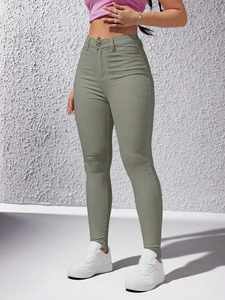 Heaven Craft Ladies High Waist Skinny Fashion Denim Jeans Embossed Printing Breathable Summer Collection Washed <b>Women</b> - Product Image 3