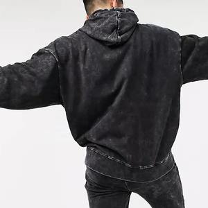 Sudaderas con capucha de lavado ácido de lana de algodón de alta calidad para hombres - Product Image 5