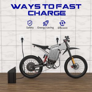 Moto électrique 6000W pour adulte avec batterie amovible 60V/30Ah, moto tout-terrain électrique X21 MAX pour adultes - Double amortisseur hydraulique - Product Image 4