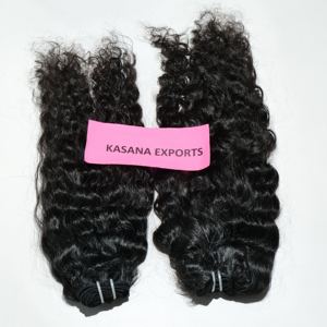 Paquet vierge brut couleur naturelle femmes noires temple indien cuticule aligné machine double trame extensions de cheveux humains à ondes profondes - Product Image 4