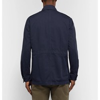 Chaqueta Safari de Lona para Hombre, Cortavientos, Impermeable, Transpirable, de Secado Rápido, Estilo Urbano, Holgada, para Caza, Informal, 100% Algodón
