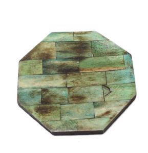 Posavasos de té con incrustaciones de hueso de alta calidad, paquete de nácar cuadrado de lujo, 4 piezas, hogar, restaurante, cocina, posavasos de piedra hechos a mano - Product Image 4