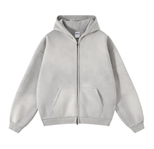 เสื้อฮู้ดบาติกสีเทา