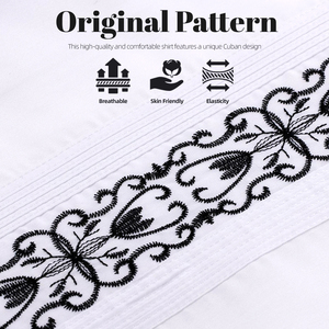 Camisa Hawaiana de manga corta para hombre Bomery, guayabera de corte regular bordada con botones a presión, diseño de cuatro bolsillos para verano - Product Image 4
