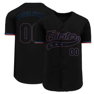 Venta al por mayor llano Hipster Hip Hop béisbol Jersey manga corta Pull-over Sport Shirt transpirable y de talla grande disponible - Product Image 4